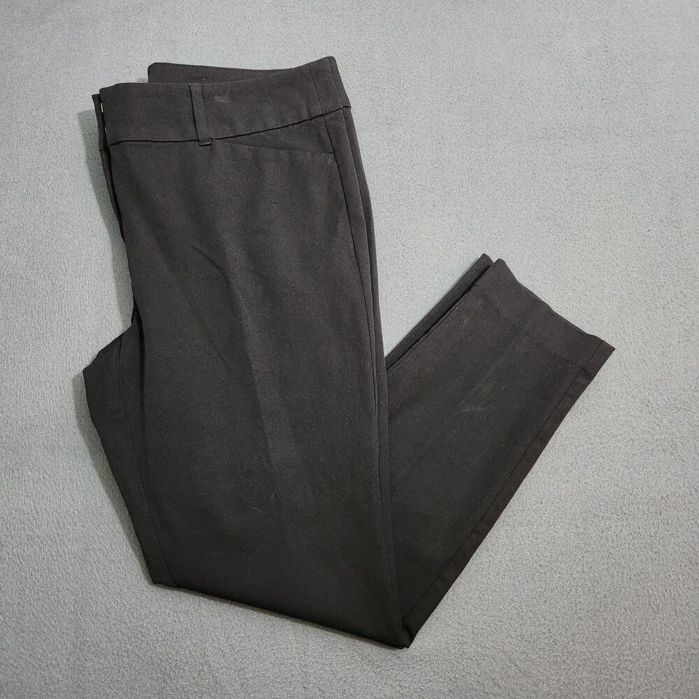 LOFT Outlet Women 12 Black Mid Rise Skinny Ankle Dress Pants